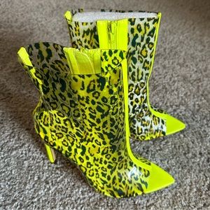 Neon Yellow, Cheetah Print heels